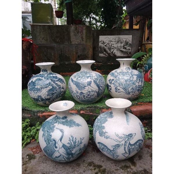 Bình hút lộc nhỏ cao 23cm men rạn. gốm sứ Bát Tràng