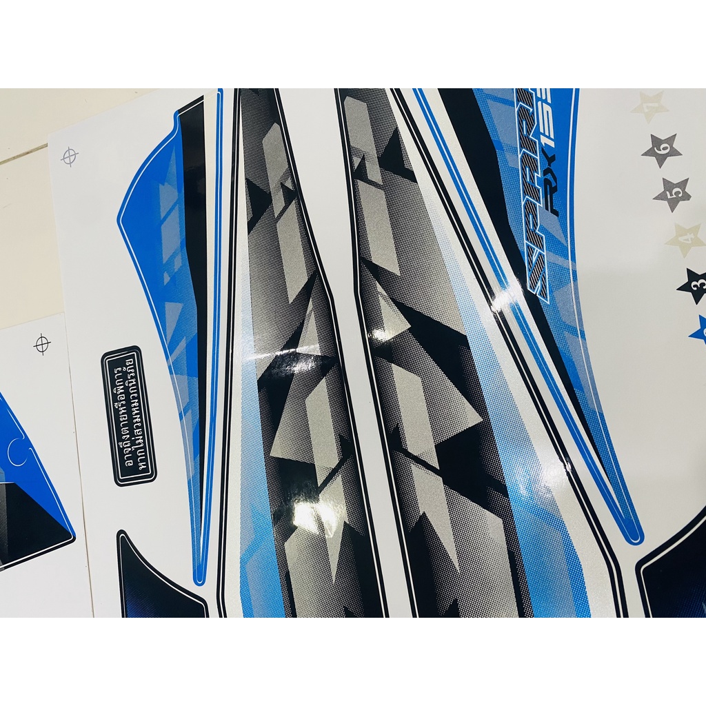 Nguyên bộ tem rời zin thái dán xe máy exciter Spark RX 135i màu xanh dương bao đẹp