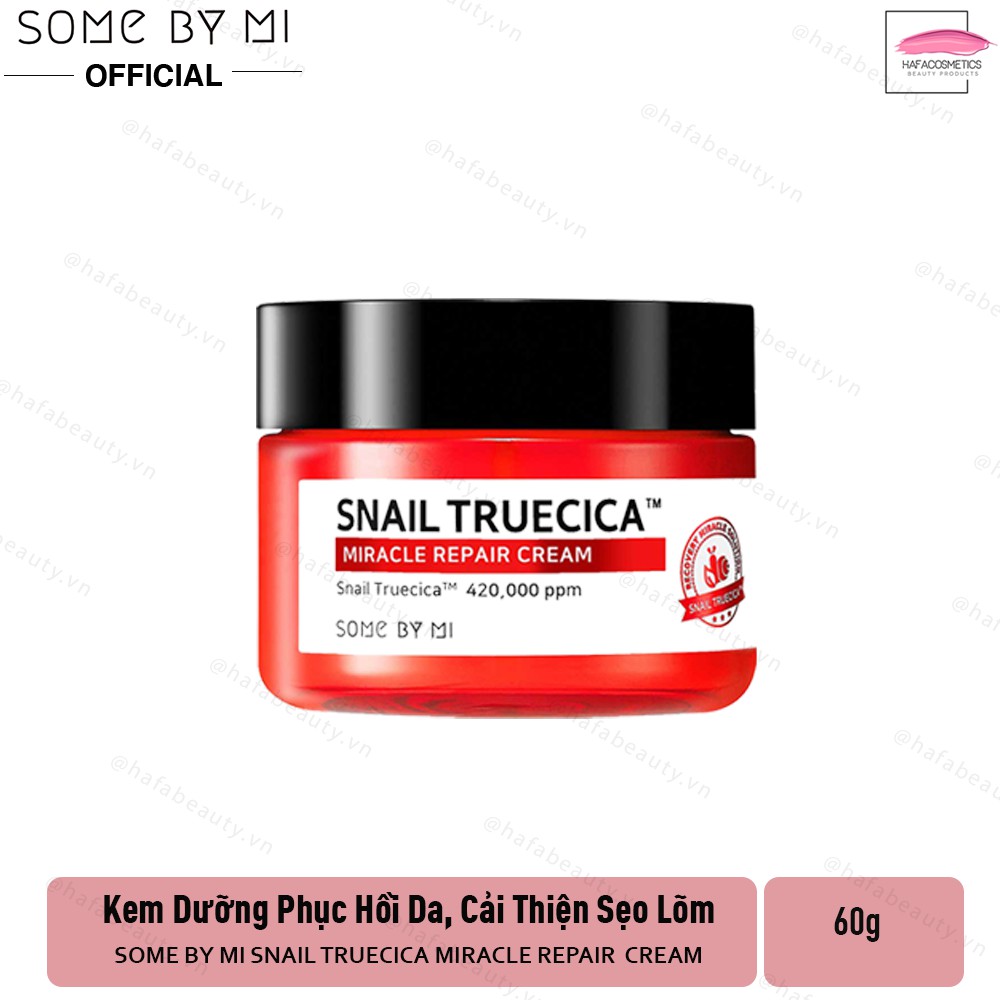 Kem Dưỡng Ẩm Phục Hồi, Cải Thiện Sẹo Lõm Chiết Xuất Ốc Sên Some By Mi Snail Truecica Miracle Repair Cream