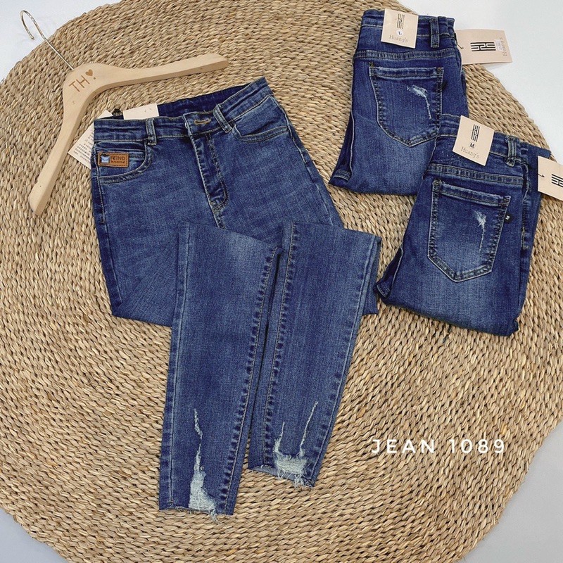 BÁN SỈ QUẦN JEAN MÀU XANH M1089 CẠP CAO CHO NỮ | BigBuy360 - bigbuy360.vn