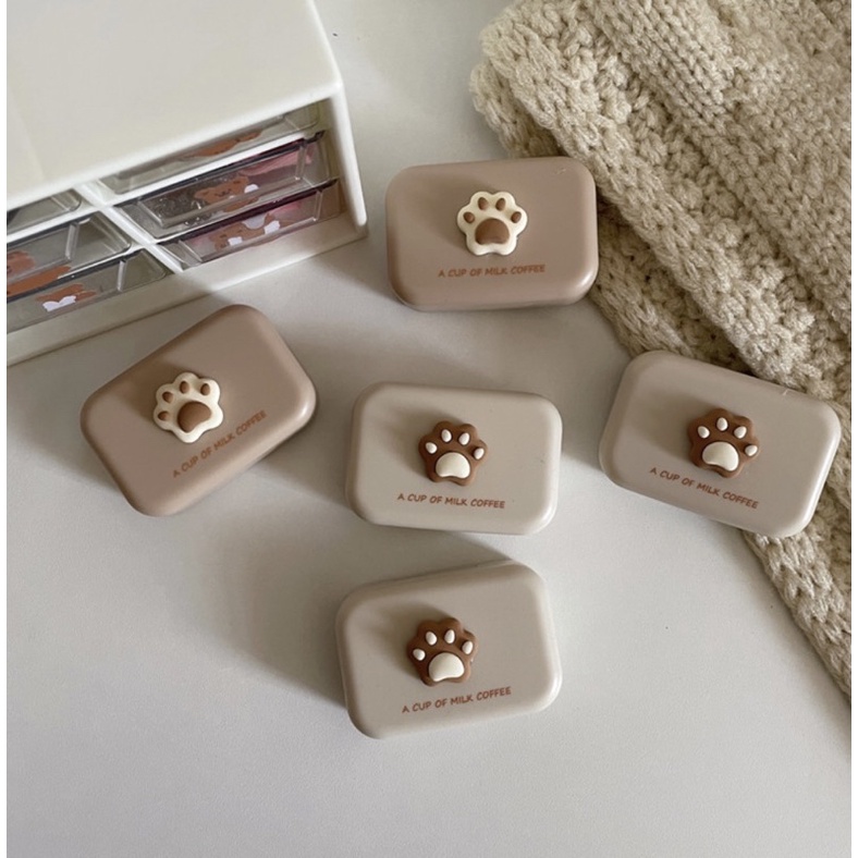 Khay Gương Chân Gấu Thỏ Cute - Khay Đựng Kính Áp Tròng BLINKSEYES