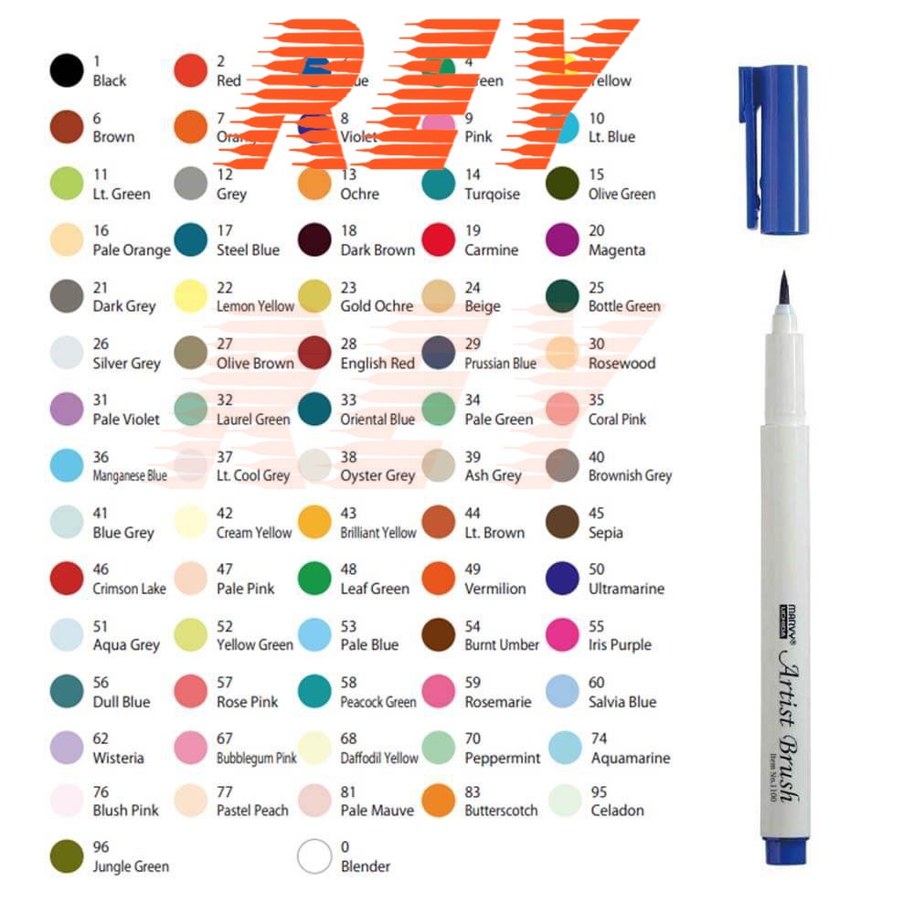 [Giao hỏa tốc] Tone xanh tím - Bút lông đầu cọ mảnh Marvy 1100 - Artist brush