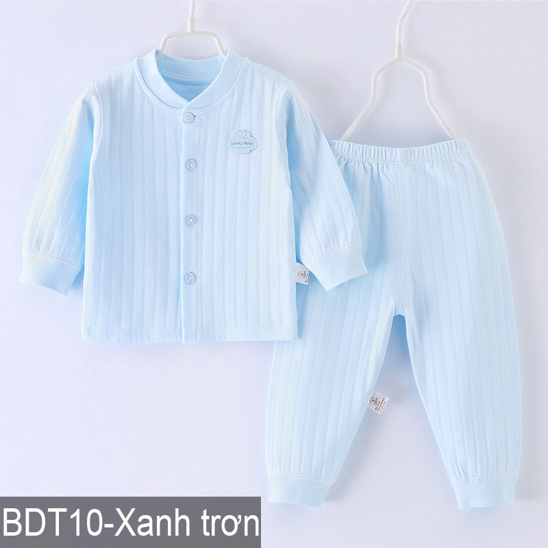 Bộ quần áo cotton dài tay thu đông cho bé trai bé gái Hàng Quảng Châu xuất Nhật BDT10