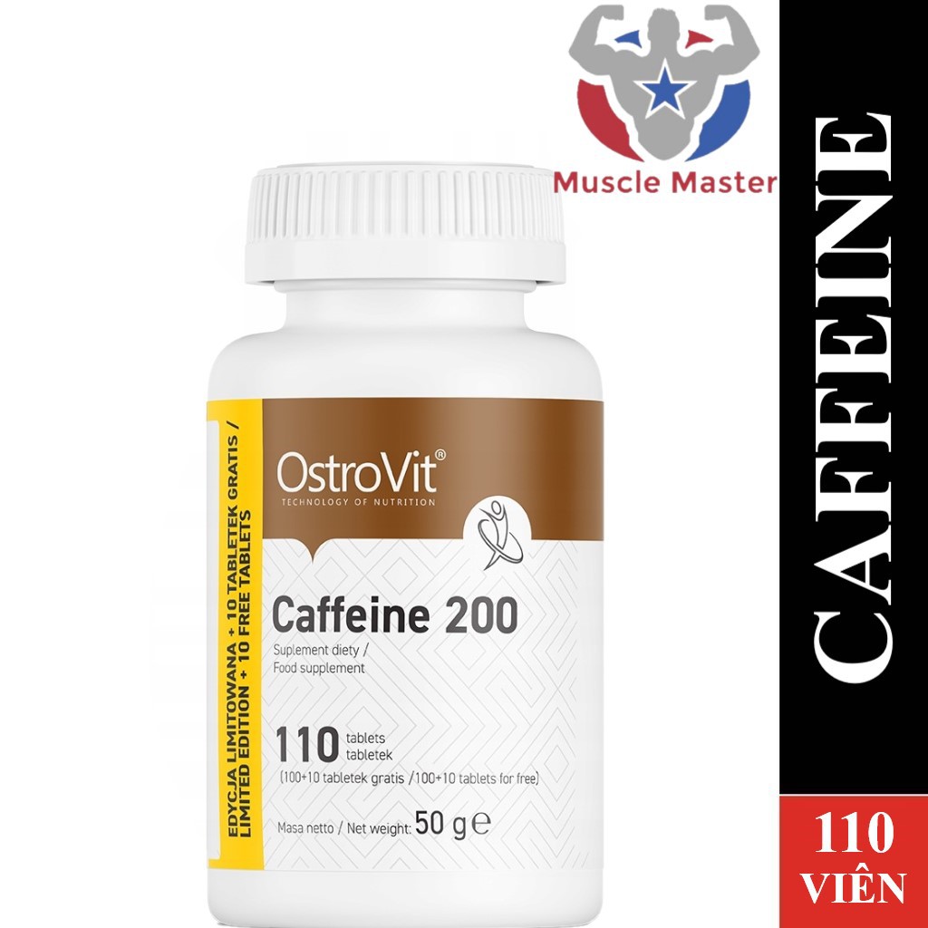 Viên Bổ Sung Caffeine Tăng Năng Lượng, Tỉnh Táo, Tập Trung Ostrovit Caffeine 200 110 Viên