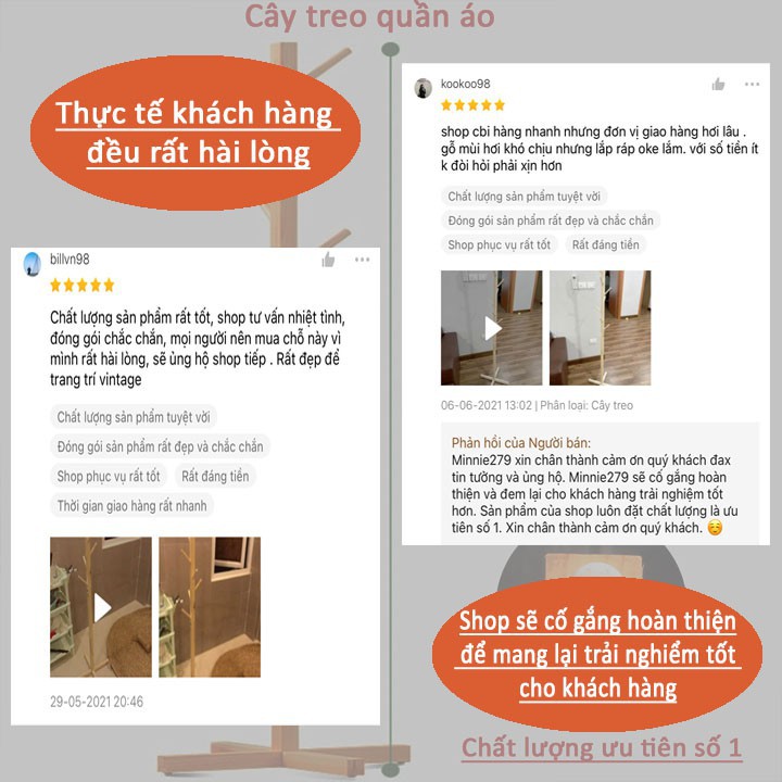 Cây Treo Quần Áo Túi Xách Gỗ Cao Cấp  -Phong Cách Bắc Âu  - Nội Thất Phòng Khách, Phòng Ngủ Bảo Hành 6 Tháng