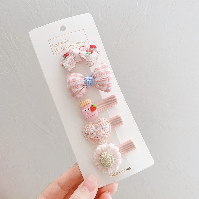Set 5 kẹp tóc hình nơ nhiều màu sắc xinh xắn cho bé