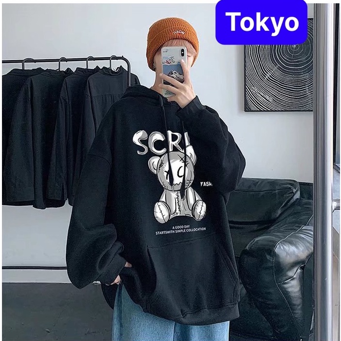 ÁO NỈ IN HÌNH GẤU SCRUB SIÊU NÉT, ÁO HOODIE NAM NỮ FROM RỘNG CHẤT MỊN CAO CẤP NEW - TOKYO FASHION