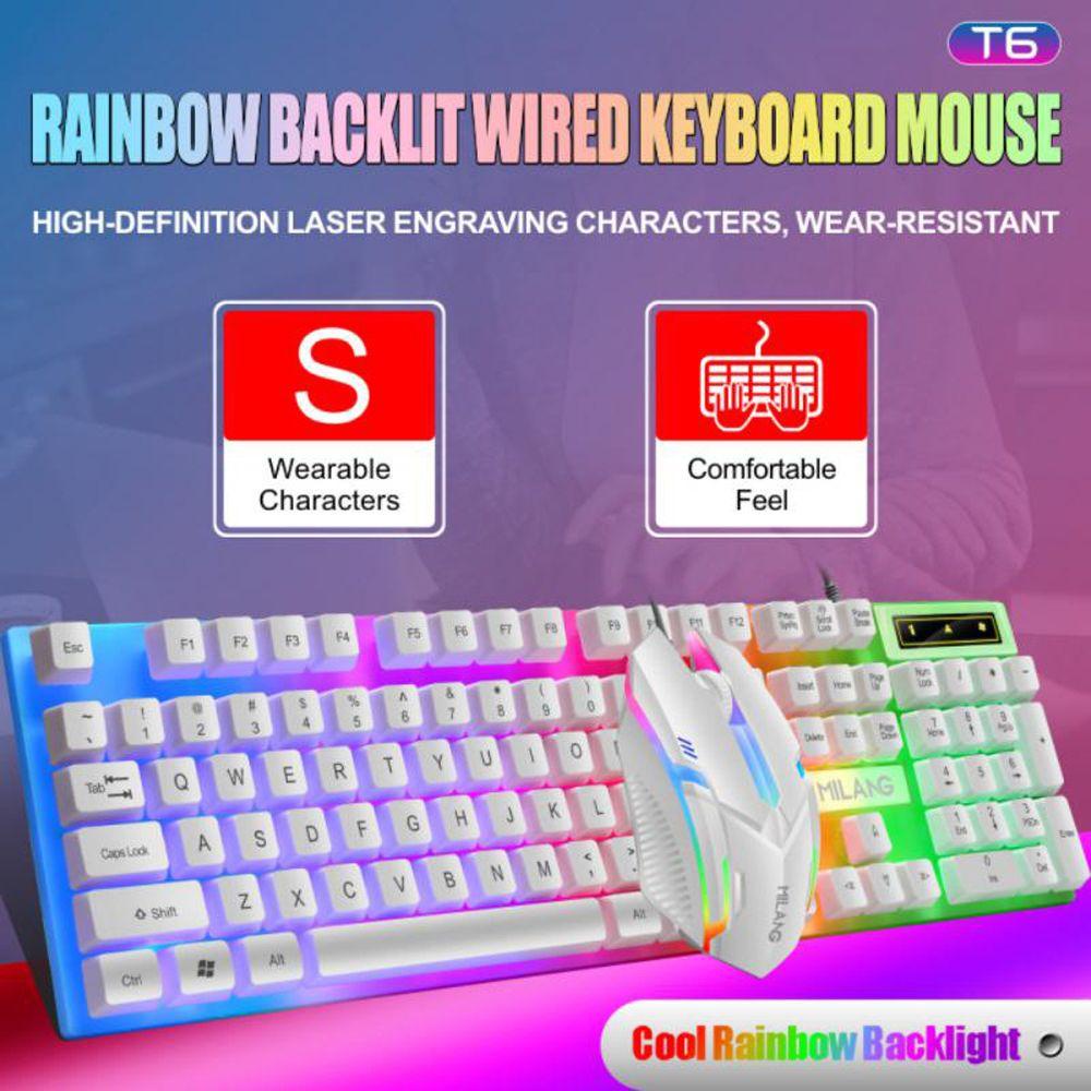 Bàn Phím Có Dây USB Bằng ABS Chống Nước Có Đèn LED Nền Nhiều Màu 1000 DPI