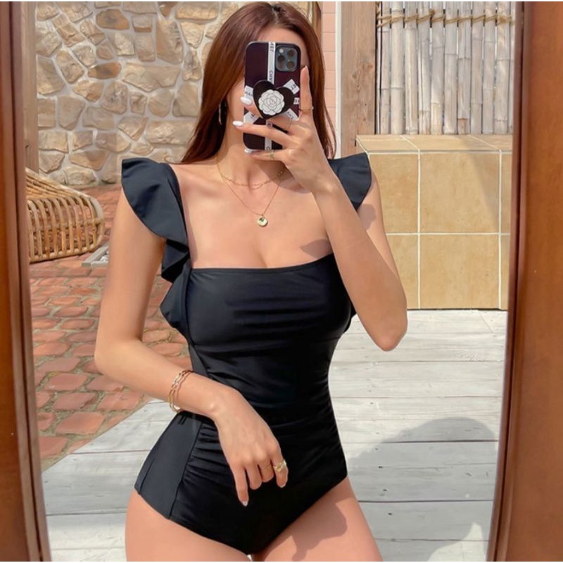 Bộ bikini 1 mảnh thân liền 2 dây bèo cao cấp