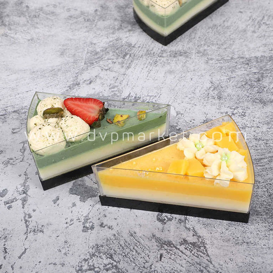 Hộp Nhựa Đựng Bánh Mousse Hình Tam Giác Kích Thước 11.7*7.3*4.8cm (10c Kèm Nắp) LC48 - Đại Vạn Phát