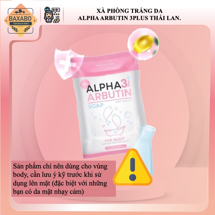 XÀ BÔNG TRẮNG DA ALPHA ARBUTIN 3PLUS THÁI LAN CHÍNH HÃNG 80GR - HÀNG CÓ SẴN - TẶNG KÈM TÚI LƯỚI TẠO BỌT CAO CẤP