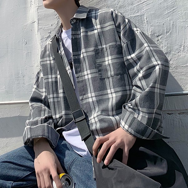 Áo sơ mi dài tay dáng rộng thời trang dành cho nam