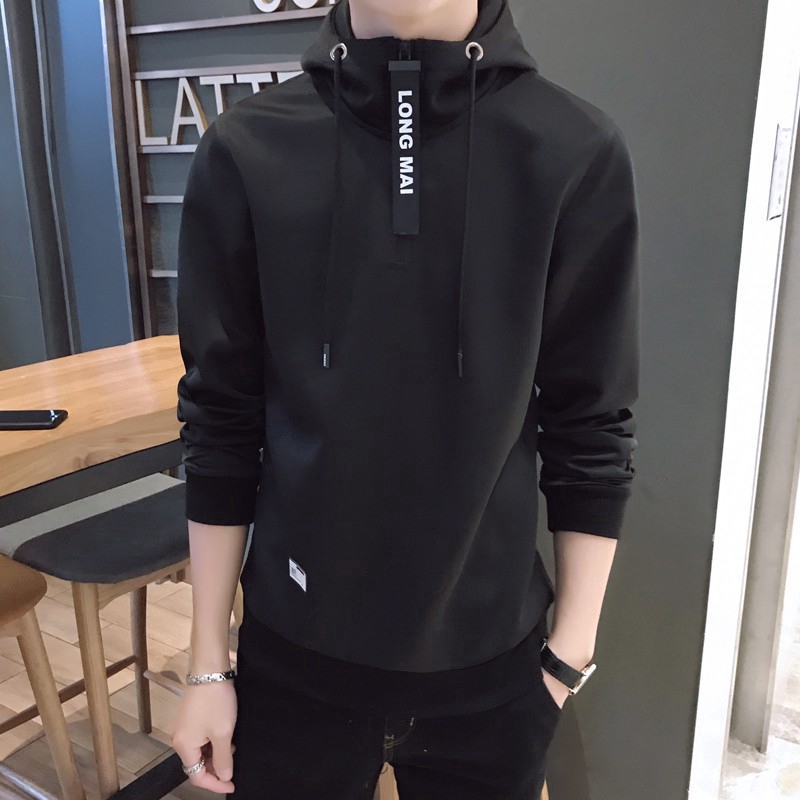 Áo hoodie nam đen in chữ phong cách hip hop | BigBuy360 - bigbuy360.vn