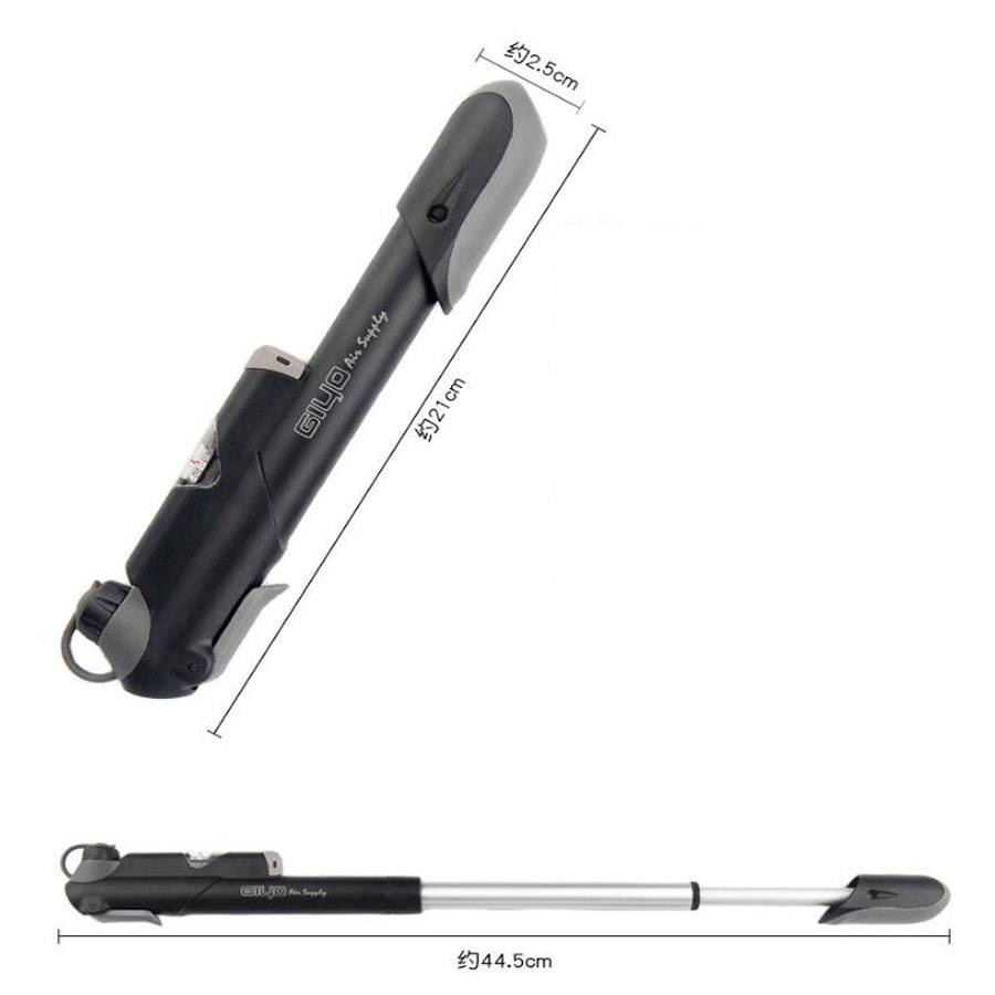 Máy bơm xe đạp mini Giyo GP-41S tích hợp đồng hồ đo áp suất