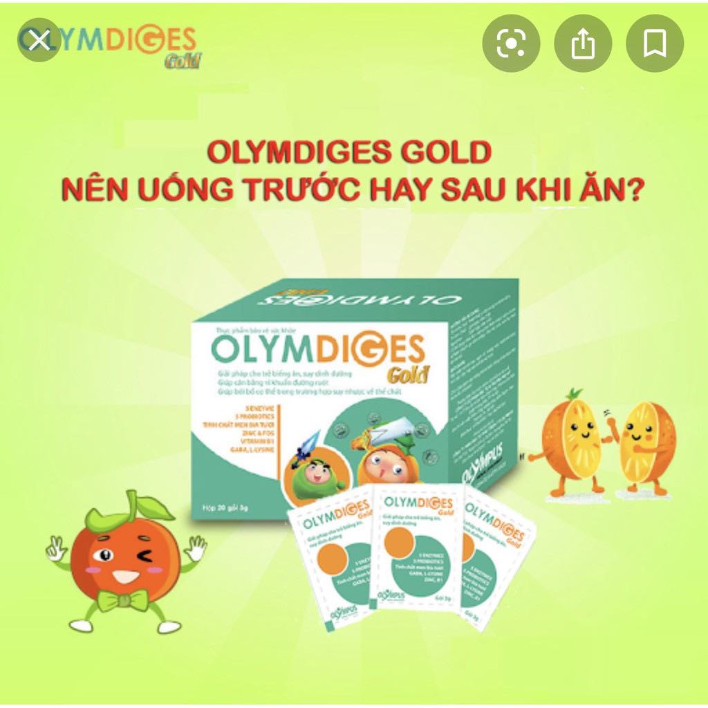 Cốm Olymdiges Gold hộp 20 gói giúp cải thiện biếng ăn suy dinh dưỡng sau 1 đợt sử dụng
