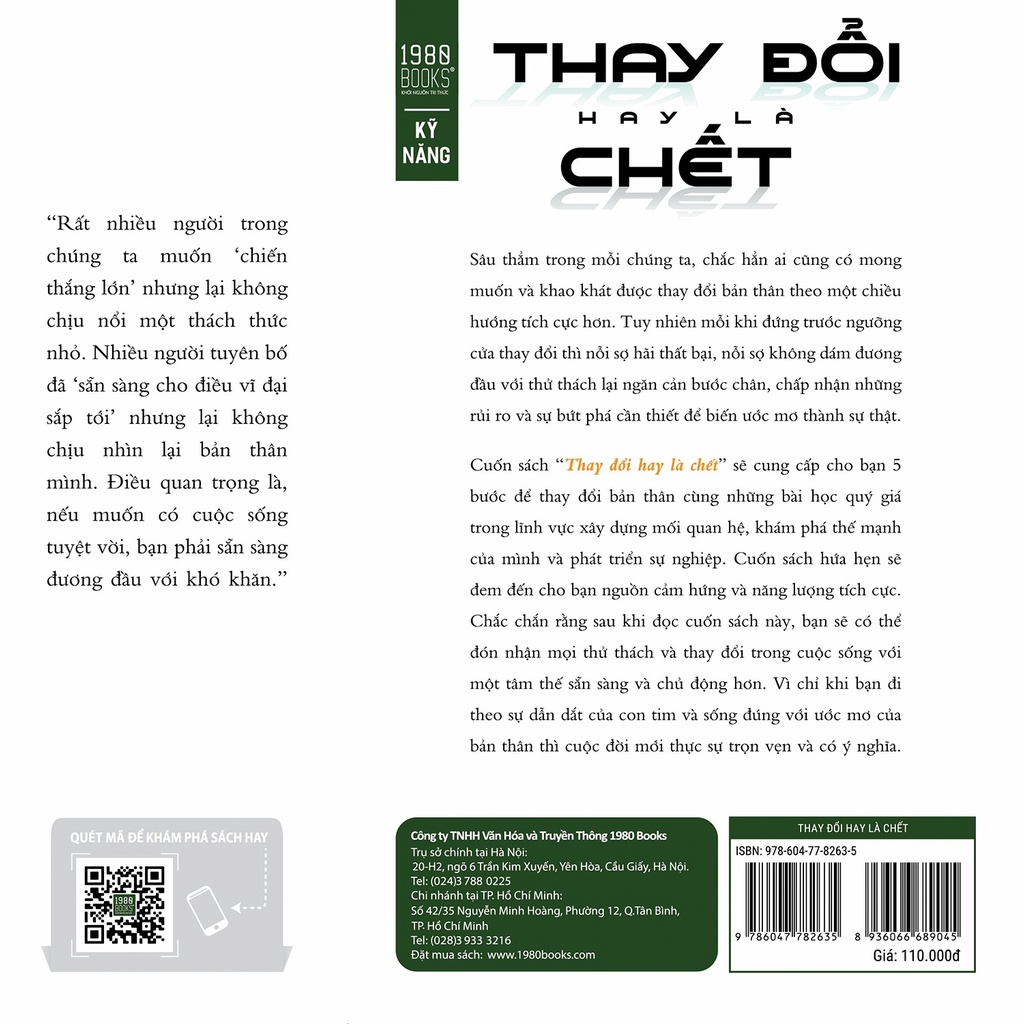 Sách - Thay đổi hay là chết (Tái bản 2020) - Alexi Panos, Preston Smiles - 1980Books