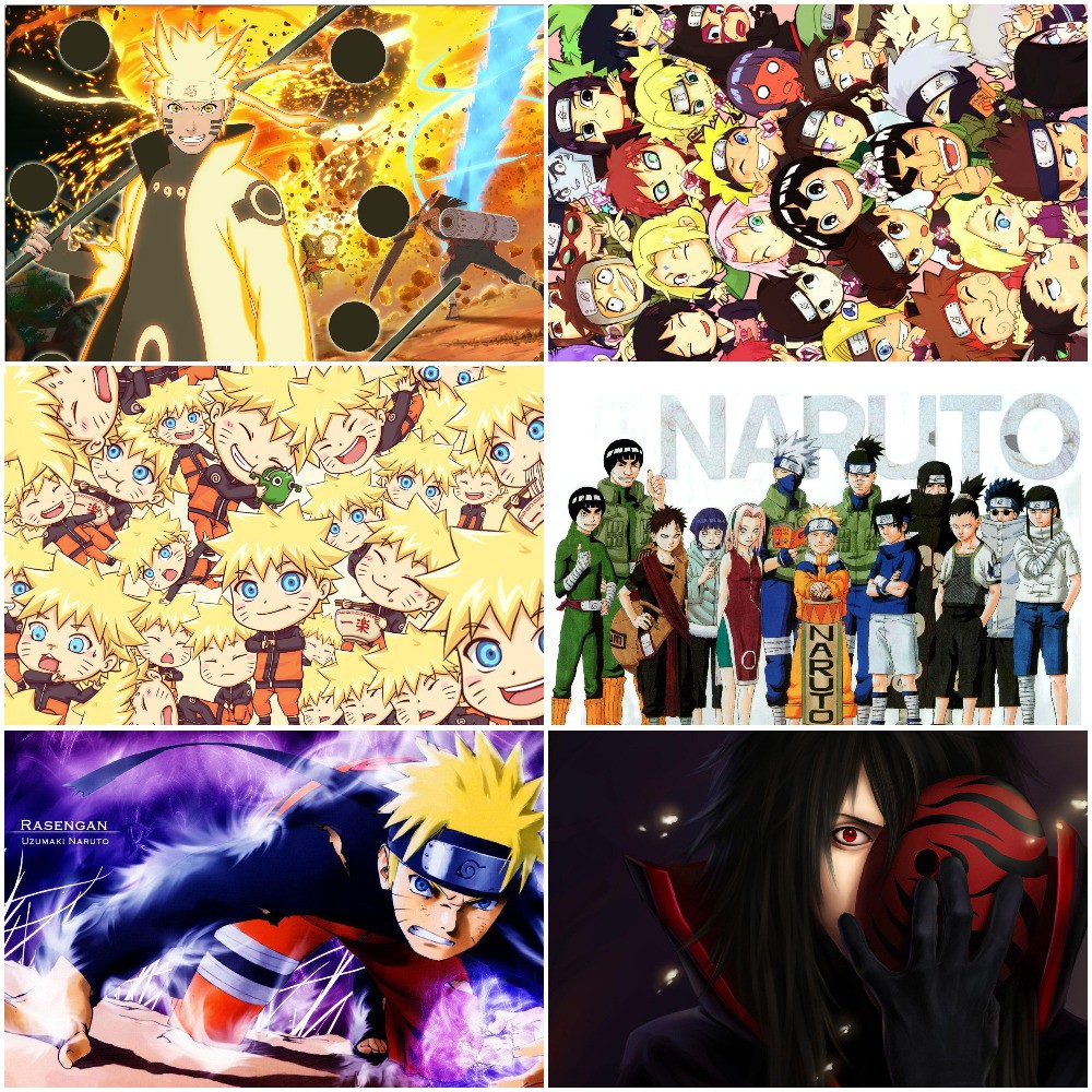 Bộ 6 Áp phích - Poster Anime Naruto  - A3, A4, A5