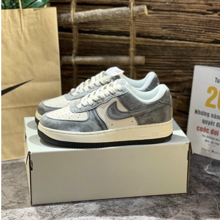 Giày Sneaker Af1 Grey Cream/Af1 Xám Da Lộn