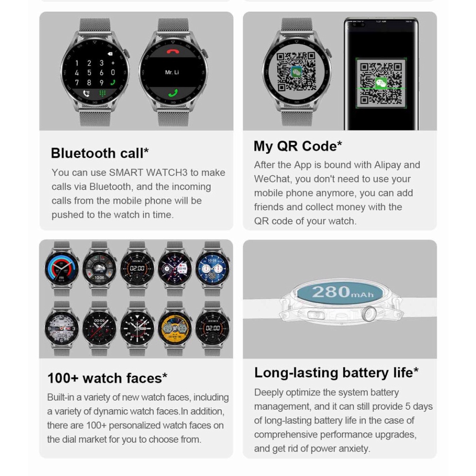 Đồng Hồ Thông Minh DT3 Pro Màn Hình 1.36 Inch 390*390 HD Kết Nối Bluetooth Không Dây DT3Pro