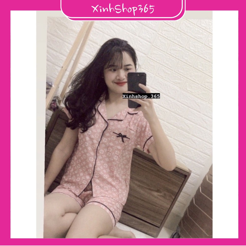 Bộ ngủ pijama mặc nhà cộc tay chất đũi xốp thoáng mát thấm hút mồ hôi siêu tốt