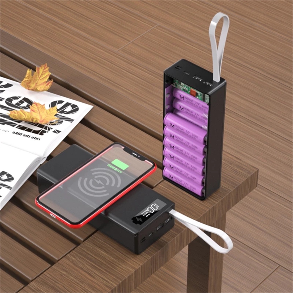 Vỏ Sạc Dự Phòng Không Dây Usb Kép 16x18650 Diy Bền Bỉ Nhiều Màu Sắc