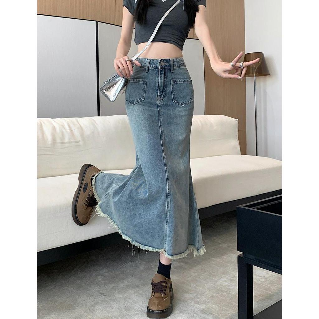 Chân Váy Denim Lưng Cao Phong Cách Mới 63035