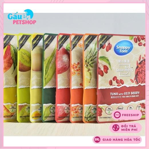 { THÙNG 24 GÓI} Pate Snappy Tom Premium Fruit cho mèo gói 70g