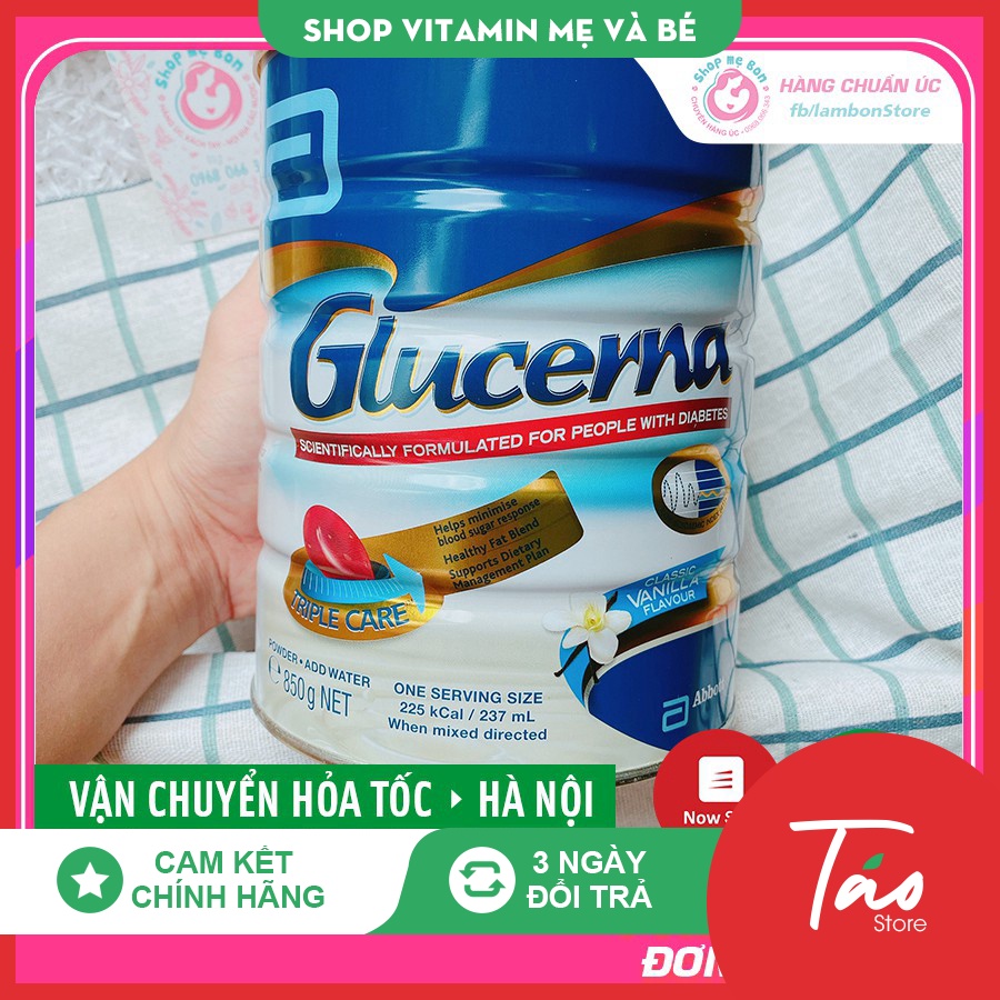 Sữa Glucerna dành cho người tiểu đường Hộp 850g ÚC