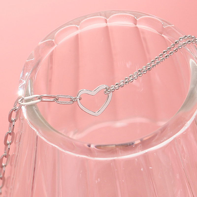 Vòng Tay Hai Lớp Hình Trái Tim Đơn Giản Thời Trang Cho Nữ