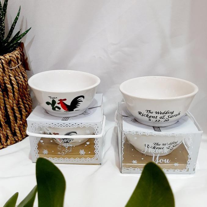 Bộ Bát Gà Trống Mini Lưu Niệm + Mica