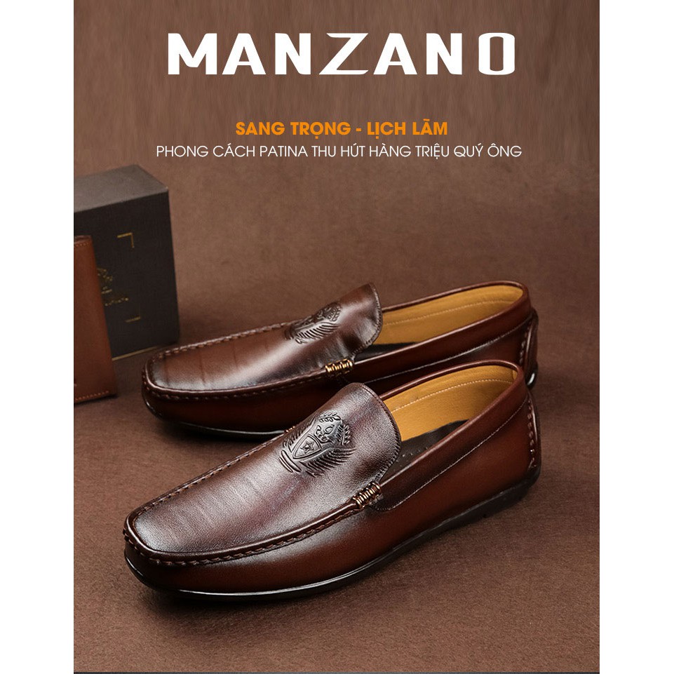 Giày nam da thật Manzano họa tiết tinh xảo lịch lãm và đẳng cấp M55666