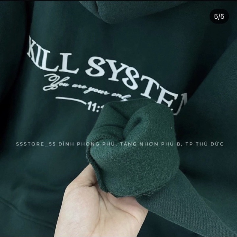 ÁO KHOÁC NỈ NGOẠI KILL SYMSTEM XANH LÁ SIÊU HOT