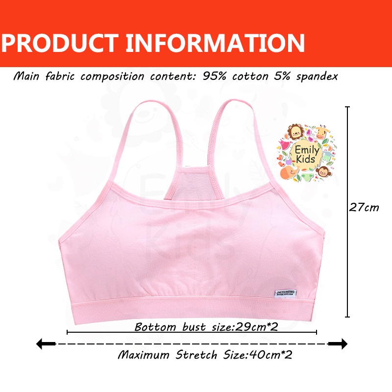 Áo Bra Cotton MàU SắC Đơn GiảN Cho Bé GáI (8-16 TuổI)