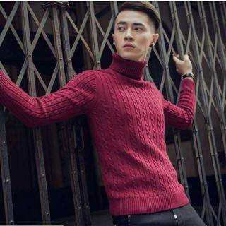 Áo len nam cổ lọ vặn thừng cao cấp