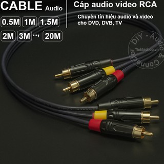 Cáp audio video av rca 3 ra 3 - dây 3 đầu bông sen av rca 0.5m 1m 1.5m 2m 3m 5m ... 20m