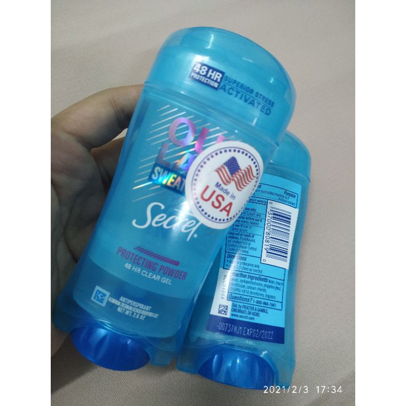 Lăn Khử Mùi - Secret Invisible Solid (dạng gel)
