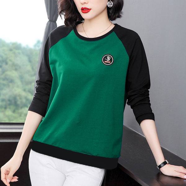 Áo thun tay dài dáng rộng thời trang cho phụ nữ trung niên