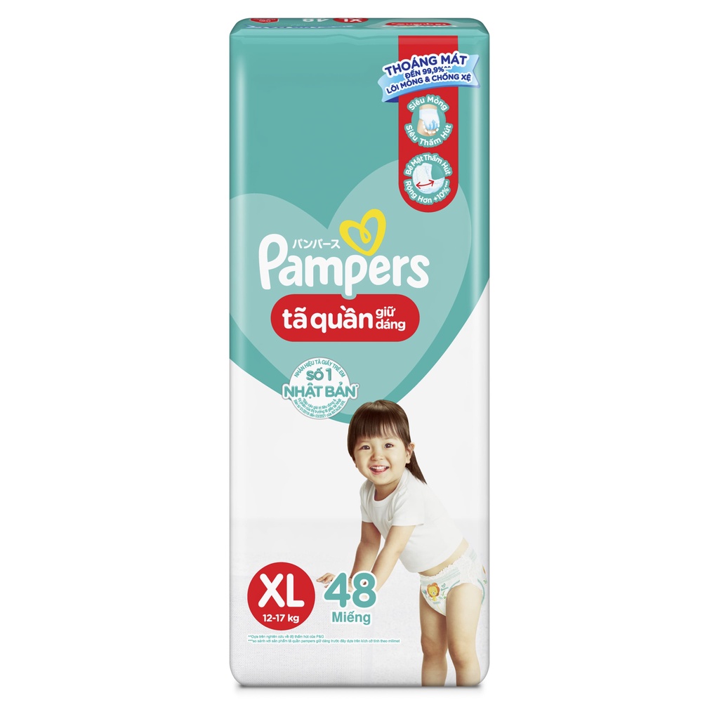 Tã/Bỉm quần Pampers Giữ Dáng Mới Gói Đại M60/L54/XL48/XXL44