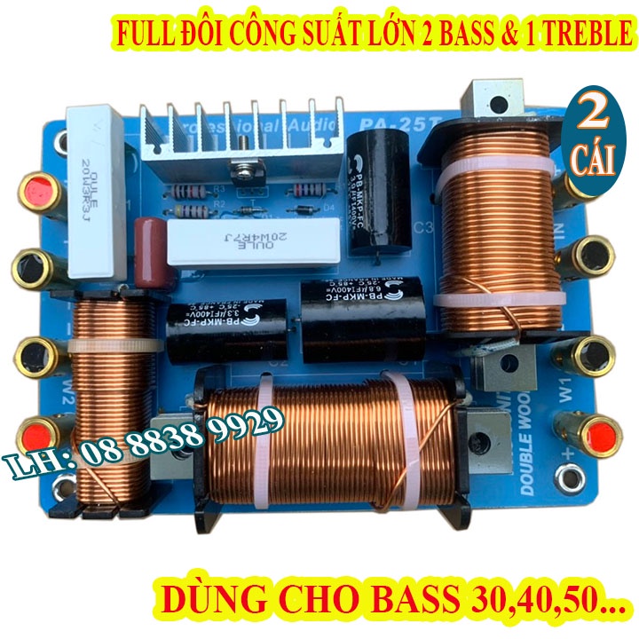 CẶP MẠCH PHÂN TẦN FULL ĐÔI PA-25T CÔNG SUẤT LỚN 2 BASS & 1 TREBLE NHẬP KHẨU - GIÁ 2 MẠCH