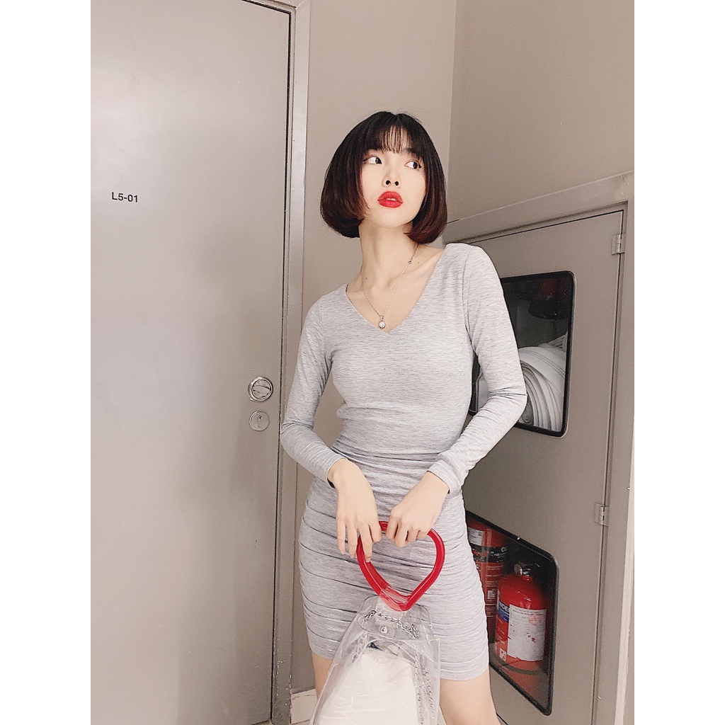 Đầm Body Tay Dài Hở Lưng Tinh Tế Mẫu Mới