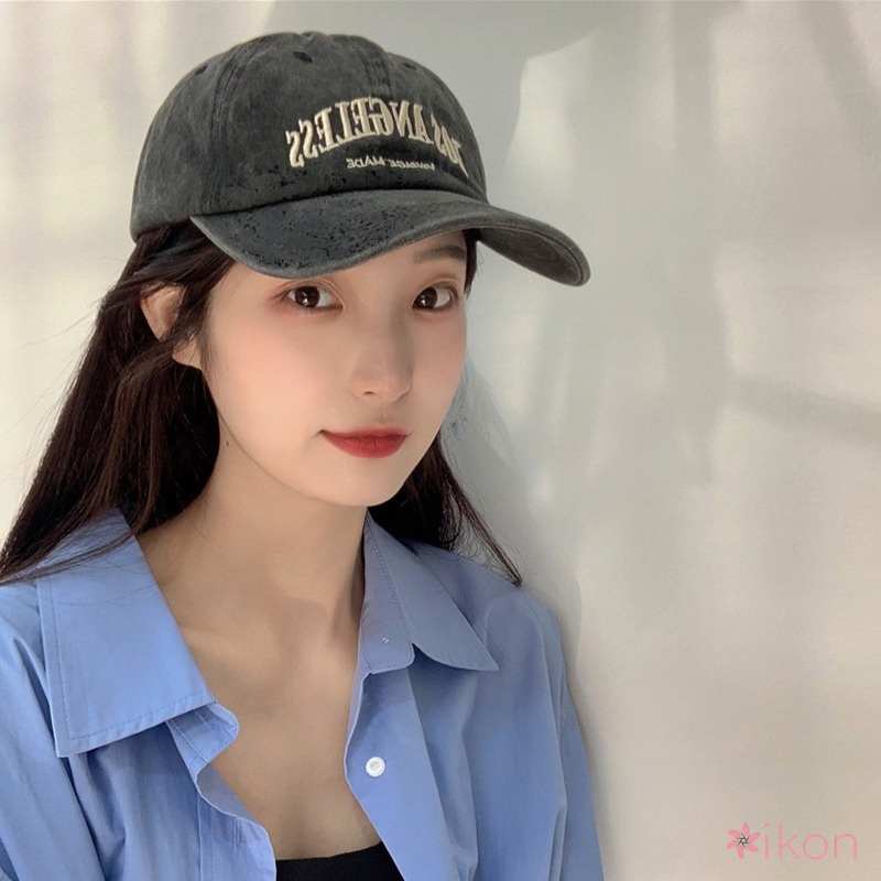 Mũ Lưỡi Trai Denim Thêu Chữ Phong Cách Hàn Quốc
