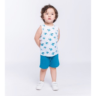 Bộ Quần Áo Sát Nách Cá Mập Xanh Bé Trai K's Closet B293EIS CH
