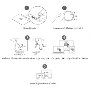 Bàn Phím Bluetooth Logitech K480 Cao Cấp - Hàng Chính Hãng