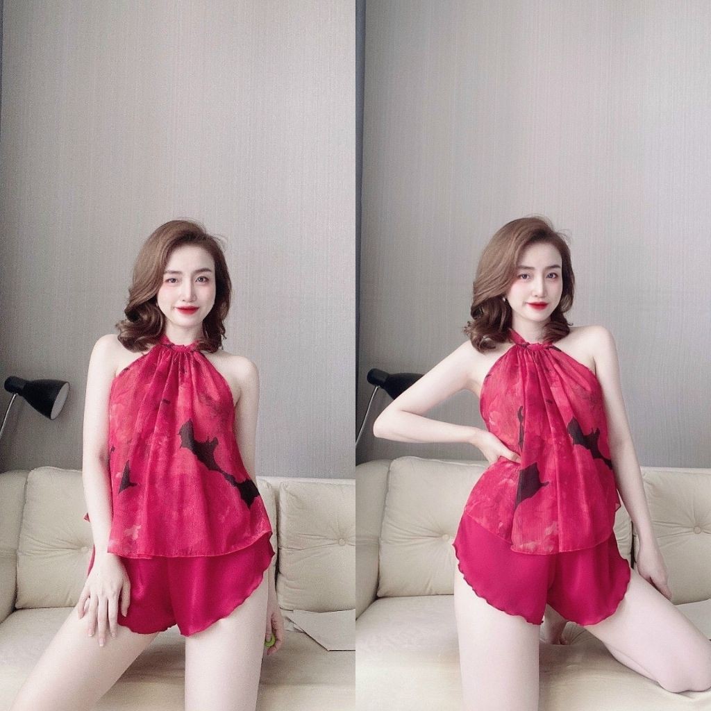 Đồ ngủ nữ❣️FREE SHIP❣️Đồ ngủ sexy BIGSIZE lụa Chiffon phối Satin cao cấp mềm mại xinh xắn <72KG | BigBuy360 - bigbuy360.vn