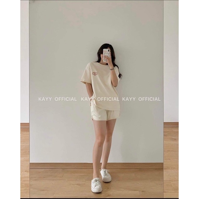 Bộ thun thể thao Cali 3 màu năng động FREESHIP Set đồ mặc nhà đi chơi thêu chữ Ulzzang