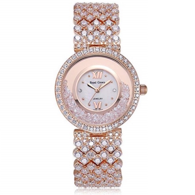 Đồng Hồ Nữ Royal Crown Phiên Bản Đá Chảy 32mm Xách Tay