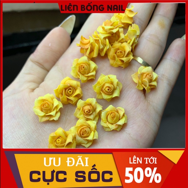 Hoa hồng - có video - hoa bột nail - hoa nail - hoa móng