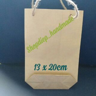20 túi giấy kraft Nhật quai cói 13x 20cm