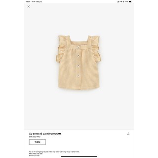 ÁO SƠ MI ZARA KẺ CARO VÀNG