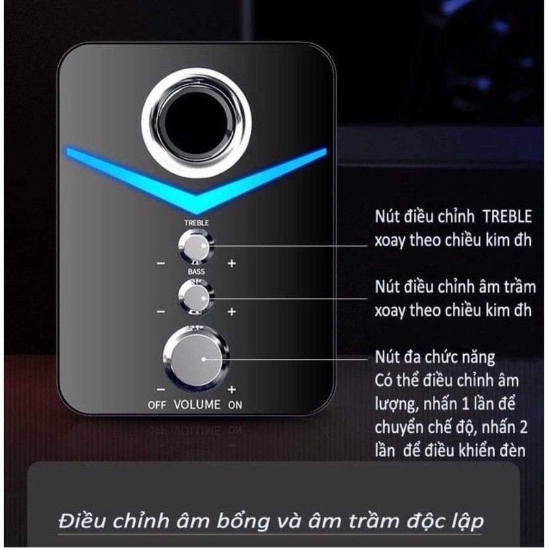 LOA MÁY TÍNH ĐỂ BÀN CAO CẤP D221 LOA 2.1 SUPER BASS, CÓ LED, DÒNG LOA CHUYÊN DỤNG CHO LAPTOP  ĐIỆN THOẠI - AnPhuStore